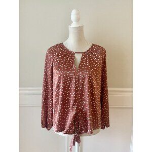 Éclair NWT Brown Polka Dot Blouse Women’s Size S